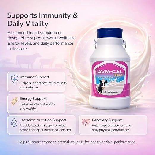 IAVM Cal Gold Liquid Calcium for Cattle, Buffalo, Goat & Sheep | Pink Strawberry Flavour | Bone Strength, Milk Yield & Immunity Booster – DOLLU - Image 5