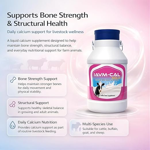 IAVM Cal Gold Liquid Calcium for Cattle, Buffalo, Goat & Sheep | Pink Strawberry Flavour | Bone Strength, Milk Yield & Immunity Booster – DOLLU - Image 3