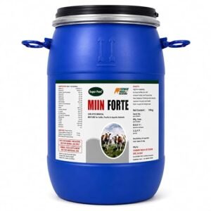 MIIN Forte Mineral Mixture Powder Drum Pack for Cows, Buffaloes, Goats & Sheep | Balanced Livestock Feed Supplement | Supports Growth & Milk Production